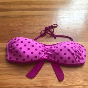 NWOT Purple polka dot bikini top (bandeau) size XL